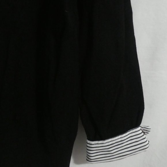 JOSEPH A. | medium | Pullover Sweater With Faux Striped Shirt | Rolled Cuffs - Picture 15 of 16
